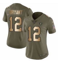 Women's Nike Oakland Raiders #12 Martavis Bryant Limited Olive/Gold 2017 Salute to Service NFL Jersey