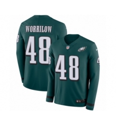 Youth Nike Philadelphia Eagles #48 Paul Worrilow Limited Green Therma Long Sleeve NFL Jersey