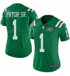 Women's Nike New York Jets #1 Terrelle Pryor Sr. Limited Green Rush Vapor Untouchable NFL Jersey