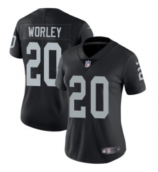 Women's Nike Oakland Raiders #20 Daryl Worley Black Team Color Vapor Untouchable Limited Player NFL Jersey