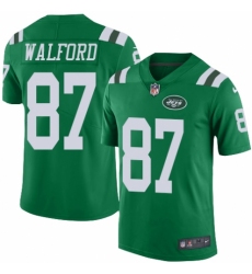 Men's Nike New York Jets #87 Clive Walford Limited Green Rush Vapor Untouchable NFL Jersey