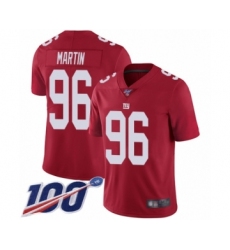 Men's New York Giants #96 Kareem Martin Red Limited Red Inverted Legend 100th Season Football Jersey