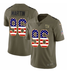 Men's Nike New York Giants #96 Kareem Martin Limited Olive USA Flag 2017 Salute to Service NFL Jersey