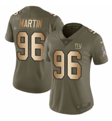 Women's Nike New York Giants #96 Kareem Martin Limited Olive Gold 2017 Salute to Service NFL Jersey