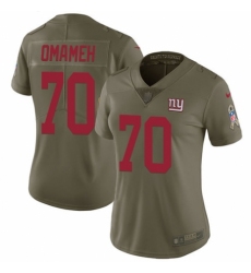 Women's Nike New York Giants #70 Patrick Omameh Limited Olive 2017 Salute to Service NFL Jersey