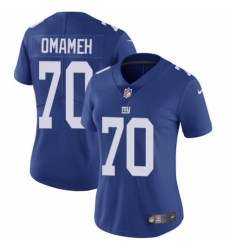 Women's Nike New York Giants #70 Patrick Omameh Royal Blue Team Color Vapor Untouchable Elite Player NFL Jersey