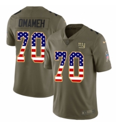 Youth Nike New York Giants #70 Patrick Omameh Limited Olive USA Flag 2017 Salute to Service NFL Jersey