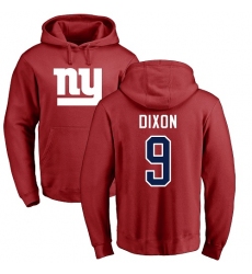 NFL Nike New York Giants #9 Riley Dixon Red Name & Number Logo Pullover Hoodie