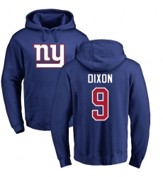 NFL Nike New York Giants #9 Riley Dixon Royal Blue Name & Number Logo Pullover Hoodie
