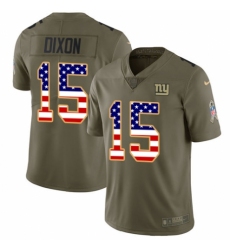 Youth Nike New York Giants #15 Riley Dixon Limited Olive USA Flag 2017 Salute to Service NFL Jersey