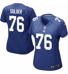 Women's Nike New York Giants #76 Nate Solder Game Royal Blue Team Color NFL Jersey