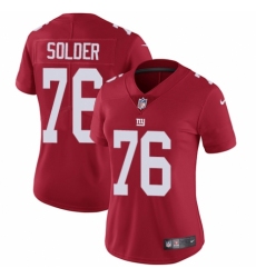 Women's Nike New York Giants #76 Nate Solder Red Alternate Vapor Untouchable Elite Player NFL Jersey