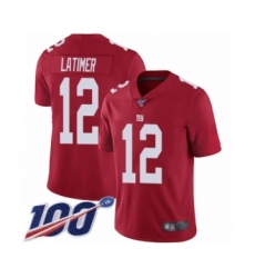 Men's New York Giants #12 Cody Latimer Red Limited Red Inverted Legend 100th Season Football Jersey