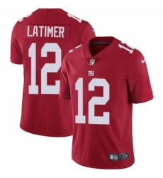 Men's Nike New York Giants #12 Cody Latimer Red Alternate Vapor Untouchable Limited Player NFL Jersey