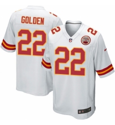 Men's Nike Kansas City Chiefs #22 Robert Golden Game White NFL Jersey