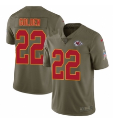 Men's Nike Kansas City Chiefs #22 Robert Golden Limited Olive 2017 Salute to Service NFL Jersey