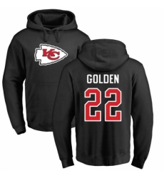 NFL Nike Kansas City Chiefs #22 Robert Golden Black Name & Number Logo Pullover Hoodie