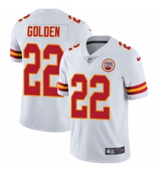 Youth Nike Kansas City Chiefs #22 Robert Golden White Vapor Untouchable Limited Player NFL Jersey