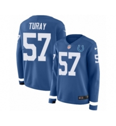 Women's Nike Indianapolis Colts #57 Kemoko Turay Limited Blue Therma Long Sleeve NFL Jersey