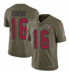 Men's Nike Houston Texans #16 Keke Coutee Limited Olive 2017 Salute to Service NFL Jersey