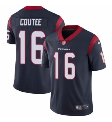 Men's Nike Houston Texans #16 Keke Coutee Navy Blue Team Color Vapor Untouchable Limited Player NFL Jersey