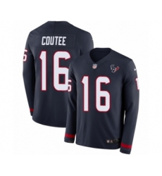 Youth Nike Houston Texans #16 Keke Coutee Limited Navy Blue Therma Long Sleeve NFL Jersey