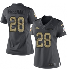 Women Nike Denver Broncos #28 Royce Freeman Limited Black 2016 Salute to Service NFL Jersey