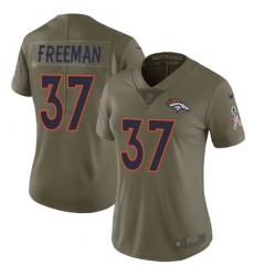 Women's Nike Denver Broncos #37 Royce Freeman Limited Olive 2017 Salute to Service NFL Jersey