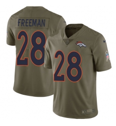 Youth Nike Denver Broncos #28 Royce Freeman Limited Olive 2017 Salute to Service NFL Jersey
