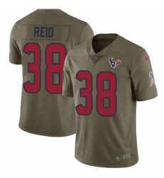 Men's Nike Houston Texans #38 Justin Reid Limited Olive 2017 Salute to Service NFL Jersey