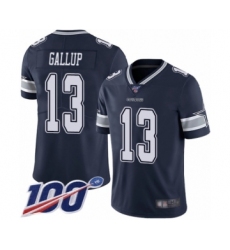 Men's Dallas Cowboys #13 Michael Gallup Navy Blue Team Color Vapor Untouchable Limited Player 100th Season Football Jersey