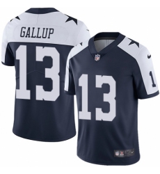 Men's Nike Dallas Cowboys #13 Michael Gallup Navy Blue Throwback Alternate Vapor Untouchable Limited Player NFL Jersey