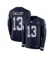 Youth Nike Dallas Cowboys #13 Michael Gallup Limited Navy Blue Therma Long Sleeve NFL Jersey