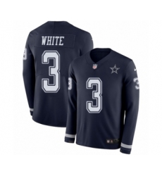 Men's Nike Dallas Cowboys #3 Mike White Limited Navy Blue Therma Long Sleeve NFL Jersey