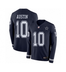 Men's Nike Dallas Cowboys #10 Tavon Austin Limited Navy Blue Therma Long Sleeve NFL Jersey