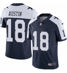 Men's Nike Dallas Cowboys #18 Tavon Austin Navy Blue Throwback Alternate Vapor Untouchable Limited Player NFL Jersey