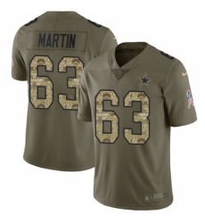 Men's Nike Dallas Cowboys #63 Marcus Martin Limited Olive/Camo 2017 Salute to Service NFL Jersey