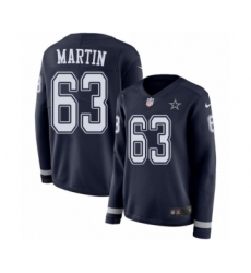 Women's Nike Dallas Cowboys #63 Marcus Martin Limited Navy Blue Therma Long Sleeve NFL Jersey