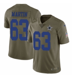 Youth Nike Dallas Cowboys #63 Marcus Martin Limited Olive 2017 Salute to Service NFL Jersey