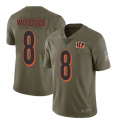 Men's Nike Cincinnati Bengals #8 Logan Woodside Limited Olive 2017 Salute to Service NFL Jersey