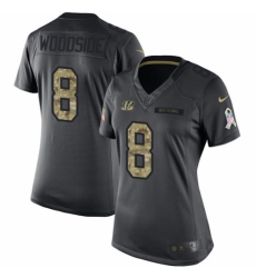 Women's Nike Cincinnati Bengals #8 Logan Woodside Limited Black 2016 Salute to Service NFL Jersey