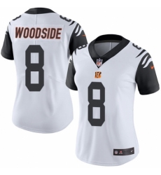 Women's Nike Cincinnati Bengals #8 Logan Woodside Limited White Rush Vapor Untouchable NFL Jersey