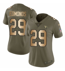 Women's Nike Arizona Cardinals #29 Chase Edmonds Limited Olive/Gold 2017 Salute to Service NFL Jersey