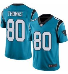 Men's Nike Carolina Panthers #80 Ian Thomas Blue Alternate Vapor Untouchable Limited Player NFL Jersey