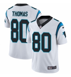 Men's Nike Carolina Panthers #80 Ian Thomas White Vapor Untouchable Limited Player NFL Jersey