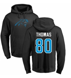 NFL Nike Carolina Panthers #80 Ian Thomas Black Name & Number Logo Pullover Hoodie