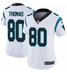 Women's Nike Carolina Panthers #80 Ian Thomas White Vapor Untouchable Limited Player NFL Jersey