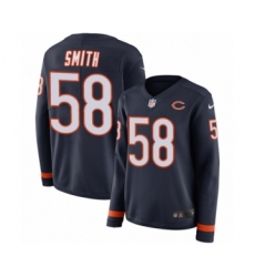 Women's Nike Chicago Bears #58 Roquan Smith Limited Navy Blue Therma Long Sleeve NFL Jersey