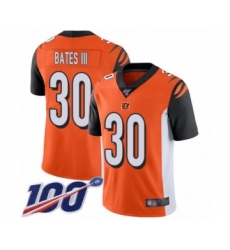 Men's Cincinnati Bengals #30 Jessie Bates III Orange Alternate Vapor Untouchable Limited Player 100th Season Football Jersey
