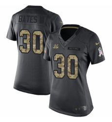 Women's Nike Cincinnati Bengals #30 Jessie Bates III Limited Black 2016 Salute to Service NFL Jersey